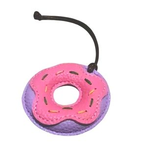 NWT Pink and Purple Donut Keychain Leather Bag Charm Keychain